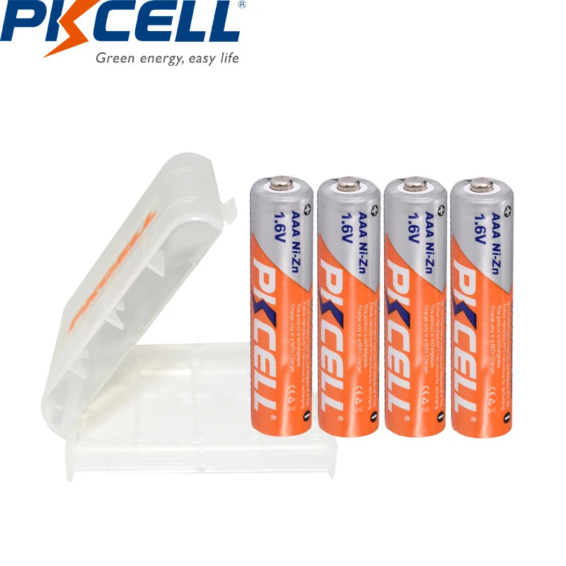 4PC  AAA Battery 900Mwh 1.6V Ni-Zn AAA Rechargeable Batteries for Flashlight Toys with 1Pcs Battery Box for AA AAA Battery